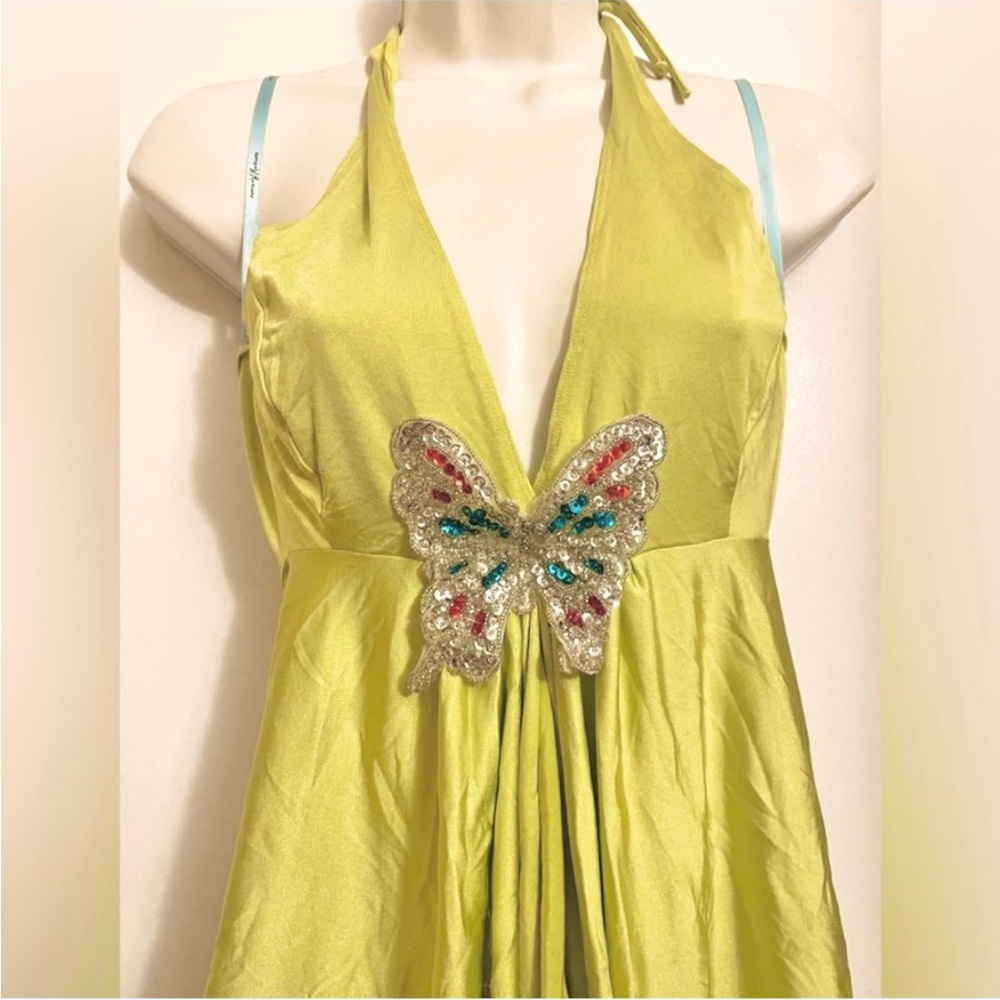 Marciano Lime Green Butterfly Halter top